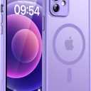 TOCOL Magnetic for iPhone 12 Case, Upgraded [Full Camera Protection] [Compatible with Magsafe] [15FT Military Grade Protection] Bumper for iPhone 12 6.1, Light Purple