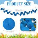 XunYee 5.6 ft Wool Felt Flower Garland Hand Felted Flower Strings for Wedding Party Floral Decor Mantle Decorations (Blue,1 Pack)
