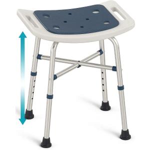 Shower Chair for Inside Shower (350 lb) - Adjustable Height, Padded Seat, Shower Chair for Elderly and Disabled - Shower Chair for Adults, Tub Chairs for Bathtubs - Dark Blue