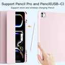 Akkerds Compatible with iPad Pro 13 Inch Case (M5/M4) 2025/2024, for iPad 13 Pro Case with Pencil Holder, Slim Trifold Stand Protective Cover with Soft TPU Back, Auto Wake/Sleep (Pink)