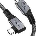 XAOSUN Short USB 4 Cable 0.98FT for USB C Thunderbolt 4 Cable, 240W Right Angle Fast Charging 90 Degree with 40Gbps Data and 8K Video, Compatible with MacBook, iPhone 16 15, iPad, SSD, Dock