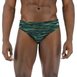 TYR Men's Durafast Elite Racer Brief Swimsuit, 36, Green Fizzy