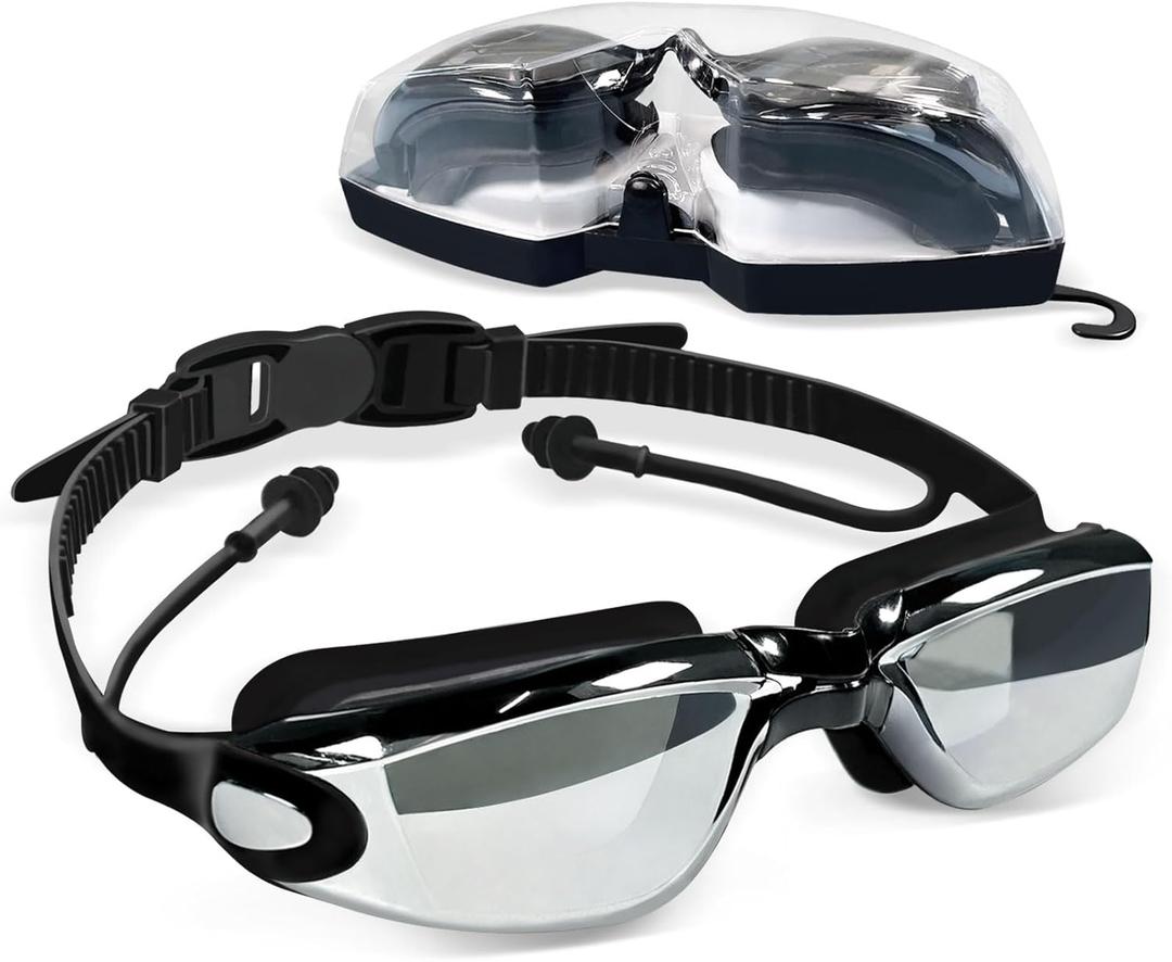 Shortsighted Swim Goggles Nearsighted Swimming Goggles Leakproof Anti Fog Swimming Goggles for Adult Men Women Youth (-8, Black)