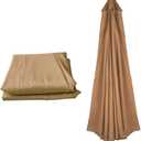 HCZION 6 Ribs Replacement Patio Umbrella Canvas Market Table Umbrella Replacement Top Outdoor Beach Umbrella Parasol Top Cover 6.5ft/9ft/10ft (Color : Khaki, Size : 270cm/9ft-8 Ribs)
