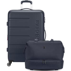 SwissGear 7366 Signature Hardside Expandable Luggage with Spinner Wheels and TSA Lock, Weekender Tote, Navy, 2-Piece Set (Weekender/27)