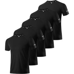 Boyzn 1, 3, 5 or 7 Pack Men's Workout Running Shirts, Dry Fit Moisture Wicking T-Shirt, Gym Athletic Short Sleeve Tee Shirts (X-Large)