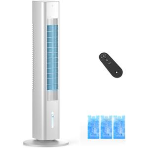 Windowless Portable Air Conditioner, Evaporative Air Cooler w/1.2L Water Tank, 3 Ice Packs, 7H Timer, 60 Swing, No Hose No Window Needed, 3-IN-1 Portable AC Unit for Room Bedroom Outdoor, Ivory