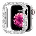 Bling Bumper Case Compatible with Apple Watch Series 6/5/4/SE 3/SE 2/SE 44mm, Diamond Protective Face Cover for Women, Hard PC Frame Protector for iWatch 44mm