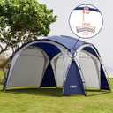 UNP Easy Beach Tent Pop Up Canopy UPF50+ Tent with Side Wall, Ground Pegs, and Stability Poles, Sun Shelter Rainproof, Waterproof for Camping Trips, Backyard Fun, Party Or Picnics, 15 X 15 Ft