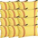 Eccliy 20 Pcs Softball Makeup Bags Bulk Team Gifts Softball Cosmetic Bag Accessories for Women Toiletry Zipper Pouch Travel Canvas Gifts Stuff for Team Players Party