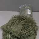 XeGe 24x24 Fluffy Faux Fur Throw Pillow Covers, 2 Pack Shaggy Fuzzy Cozy Moss Green Pillow Shams with Zipper, Plush Furry Square Cushion Covers for Bedroom Living Room Couch Sofa, Sage Green