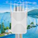 2026 AC1200 Outdoor WiFi Extender, Long Range Outdoor WiFi Extender Signal Booster, IP65 Weatherproof Outdoor Wireless Access Point with PoE, Gigabit Ports for Garage, Farm, Yard, RV, Dock,Starlink