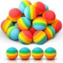 Sumind 48 Pieces Foam Balls Bulk Rounds Refill Balls Soft Foam Bullet Replacement Refill Pack for Blasters Guns for Kids Birthday Party Games Favors Gifts for Boys and Girls(Rainbow Color)