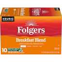 Folgers Breakfast Blend Coffee, Mild Roast, Keurig K-Cup Pods, 10 Count Box Pack of 2
