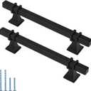 5 Pack 5in Cabinet Handles and Drawer Pulls - Matte Black Kitchen Cabinet Hardware, Dresser Pulls 128mm MOT19BK128 (5 inch (128mm) hole center)