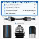 TadaMark 2PCs Front CV Axle Shaft Assembly Fits for Toyota Camry 02-03(3.0L Auto Trans)04-06, for Highlander 04-07(V6 FWD), for Lexus RX350 07-09 (FWD), for RX330 04-06 (FWD), Left & Right Side