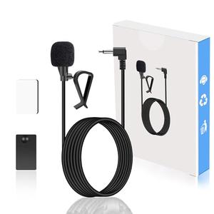 GHIOPMZ Car Stereo Microphone - 3.5mm Universal External Hands-Free Mic Compatible with Car Radio, GPS, DVD Head Unit Vehicle Audio Accessories