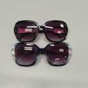 JM 2 Pack Bifocal Sunglasses for Women, Oversized Fashion Square Sun Reader, Black & Blue +2.5