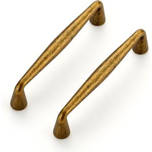 Ravinte 5 Pack 4 Inch Antique Brass Kitchen Cabinet Handles Solid Zinc Alloy Cabinet Pulls Cupboard Hardware Drawer Handles