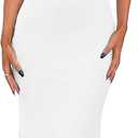 BORIFLORS Women's Sexy V Neck Bodycon Maxi Cocktail Dress Mesh Sleeveless Beach Wedding Guest Long Formal Dresses, Medium, White