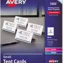 Avery Small Tent Cards, 2 Inch x 3.5 Inch, White, Box of 160 (5302)