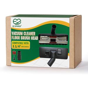 EZ SPARES 1 1/4 inch 32mm Universal Vacuum Cleaner Euro Floor Brush Head Brush Attachment for Floor and Carpet Combo Tool (Black)