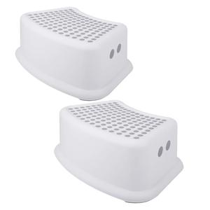 Step Stool for Kids (2 Pack), Toddlers Stool for Potty Training, Bathroom, Kitchen, Bedroom, Toy Room and Living Room. Toilet Stools with Soft Anti-Slip Grips for Safety, Stackable (Grey) (Gray)
