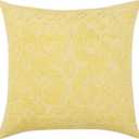 Better Trends Yellow Euro Sham 100% Cotton Chenille Bedspread Sham, Soft and Cozy Tufted Tumble Dry (26x26 Euro Sham) Ashton Collection