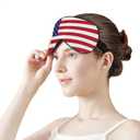 2 x Silk American Flag Sleep Masks,Soft American Eye Masks with Adjustable Strap,Comfortable Funny Sleeping Masks for Men,Women