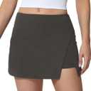 High Waisted Tennis Skirts for Women Side Slit Golf Skorts with 3 Pockets A Line Athletic Skirt in Shorts for Workout Sports (Brown, M)