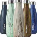 BJPKPK 17 oz Stainless Steel Insulated Water Bottle Cola Shape Big Water Bottles for Travel,Wood Yellow Gray