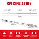 Elevens Olympic Barbell Bar 7ft Strength Training Bar Bench Press Bar Weightlifting Bar for 2 Inch Weight Plates, OPBR-001