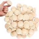90 PCS 2 Inch Half Wood Balls, Split Wood Balls, Unfinished Natural Half Wooden Ball, 2 Inch Round Split Wooden Beads for DIY Crafts, Jewelry, and Home Decor