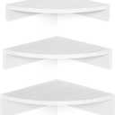Alsonerbay White Corner Shelf Wall Mount, Set of 3 Floating Shelves for Storage and Display, Rustic Wood Shelves for Bedroom, Living Room, Bathroom, Entryway, Garage