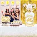 Golden Birthday Party Decorations,Party Banner,Hanging Swirl,Foil Backdrops,Balloons for Women,Men's 10th-50th Birthdays