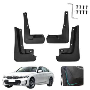 Custom Fit for Mud Flaps 2019-2024 BMW 3-Series 330i / 330i xDrive / M340i / M340i xDrive Mud Splash Guard Front and Rear 4-PC Set