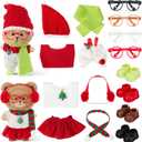 Simgoing 2 Sets Christmas 17 cm/6.7 Inch Doll Clothes Outfits Accessories Dolls with Shoes Glasses Costume Stylish Adorable Dress up for Christmas Winter Holiday Decor Gifts(Elegant Style)