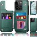 DJDUCK Designed for iPhone 16 Pro Max Case Wallet with Card Holder, [Magnetic Clasp Cover] [RFID Blocking Leather Protection] Shockproof Women Men Cases 6.9 Inch for Apple 16 Pro Max Sea Green