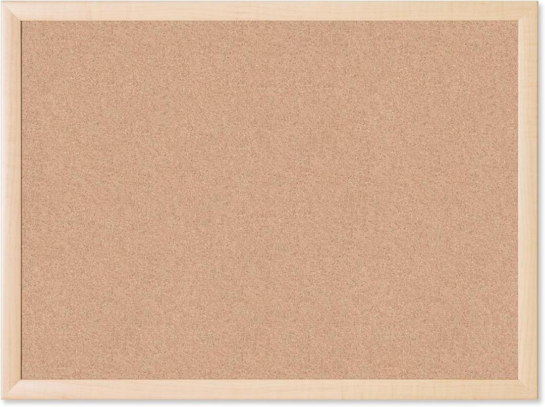 17 x 23 in. Cork Bulletin Board, Natural Maple Wood-Style Frame