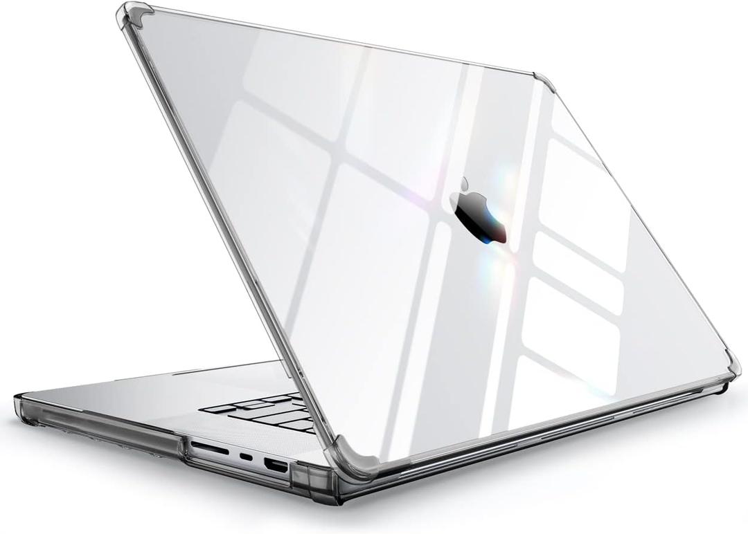 SUPCASE for MacBook Pro 14 Inch Case 2021-2024 Release (Unicorn Beetle Clear), M4/M3/M2/M1 Pro/Max Chip [Anti-Scratch] Slim Clear Cover Accessories for MacBook Pro 14'' with Touch ID, Black