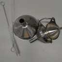 Metal Stainless Steel Funnel, Large Medium Small Funnel Set of 3, Food Grade Mini Funnels for Kitchen Use Filling Bottles Flask Cooking, 2 Brushes YLYL