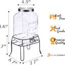 2 Gallon Glass Drink Dispenser,Beverage Dispenser with Stand,Lemonade Dispenser with 304 Stainless Steel Spigot Leakproof for Entertaining Guests, Picnic,Hosting Parties