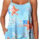Summer Mae Womens Tankini Swimsuits Ruffle Bathing Suits 2025 Swimming Suits Tummy Control High Waisted Shorts, Size 16