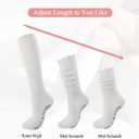 Pilates Socks for Women Non Slip Grip Slouch Scrunch Yoga Barre Socks Hospital Home Workout Studio Training (White)