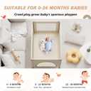 Portable Baby Playard& Playpen with Mattress, Travel Crib, Khaki, Standard