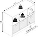 Furinno Basic 3x2 Cube Storage Bookcase Organizer with Bins, White/Black