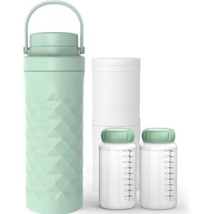 Mosthink 22oz Breast Milk Cooler Bottle, 360Cooling Keeps Milk 24 Hours Fresh Portable Breastmilk Chiller with 2pcs Baby Storage Bottle for Travel & Outdoor Use, Breastfeeding Essentials