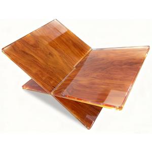 Acrylic Book Stand - Open Book Display Stand for Reading, Bible, Cookbook, Magazines, Textbooks, Recipe Holder (Wood Grain Pattern)