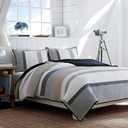 Nautica - King Quilt, Cotton Reversible Bedding, Home Decor for All Seasons (Tideway Tan/Grey, King)