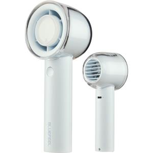 Bluefeel Portable Handheld Turbo Fan, 5-Speed Mini Personal Fan with Adjustable Turbo Mode, 16H Max Cooling Time, and 3000mAh USB Rechargeable Battery for Travel/Outdoor/Home/Office (Soda White)